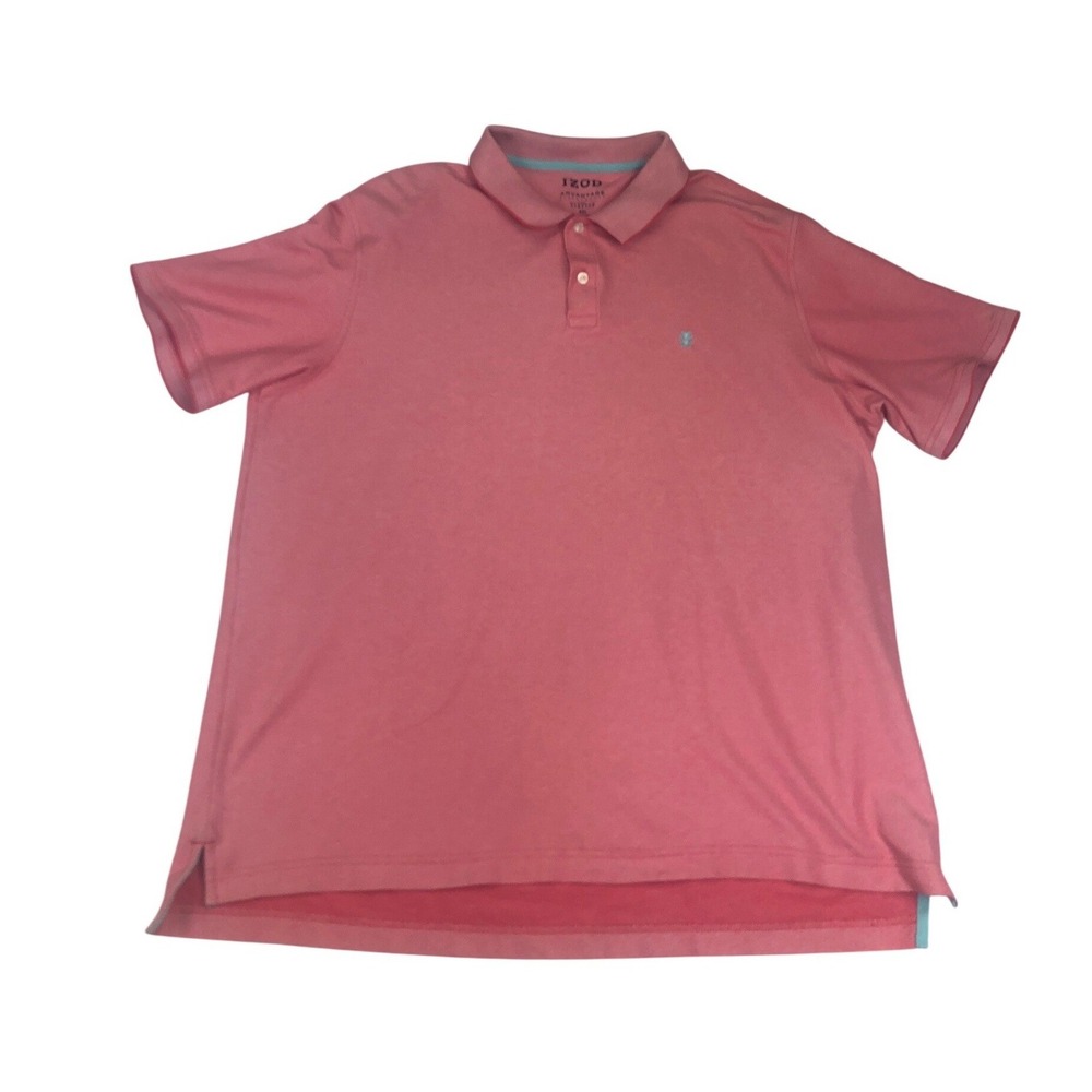 IZOD Advantage Performance Polo Shirt Mens XXL Salmon Pink Stretch 45PK120637